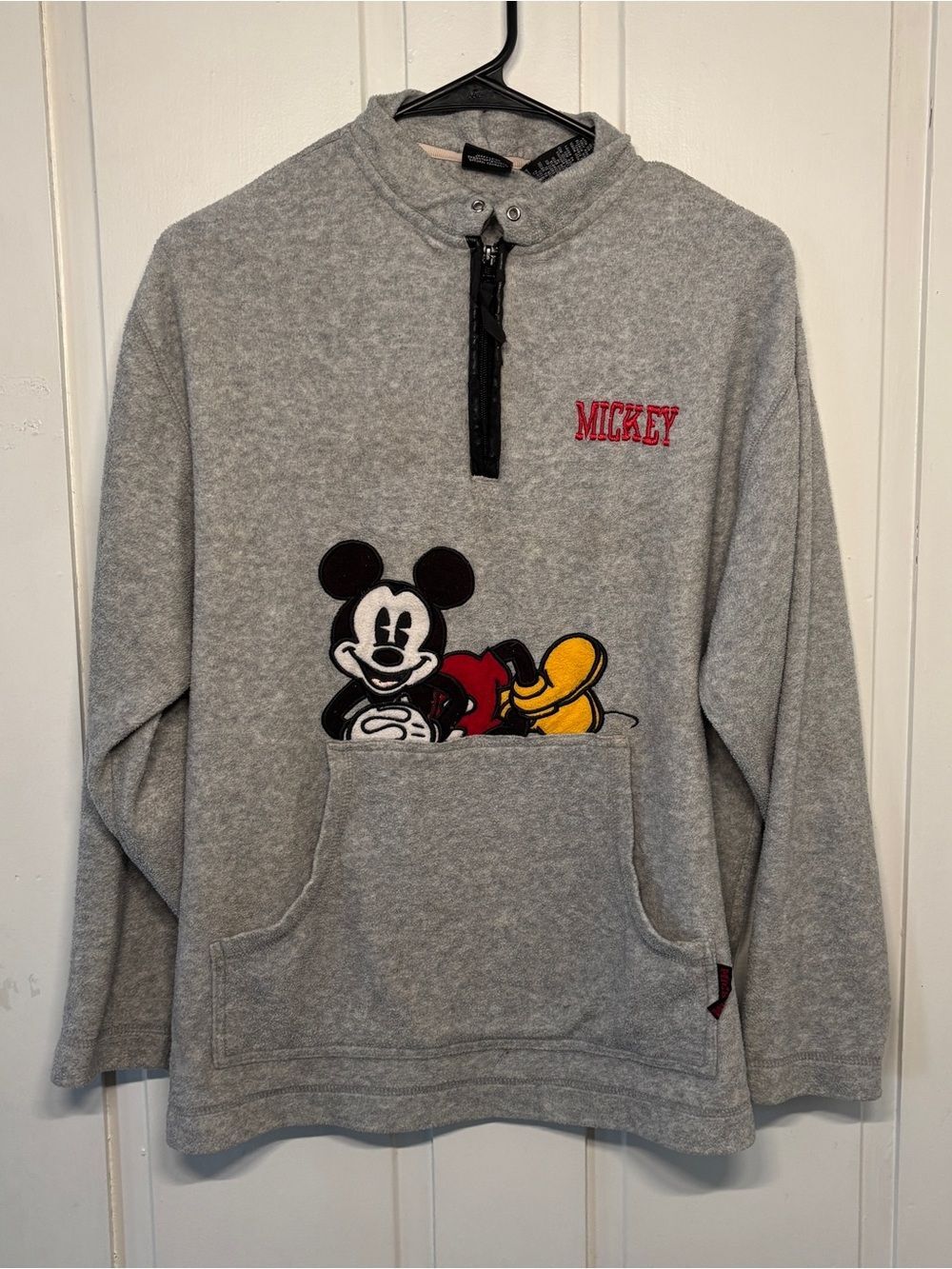 Vintage 90’s Disney Mickey Unlimited Grey Zip-Neck Mickey Graphic Pullover